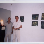 Paros 2003, Exhibition 'Plous and Yades' with painter F. Bootz